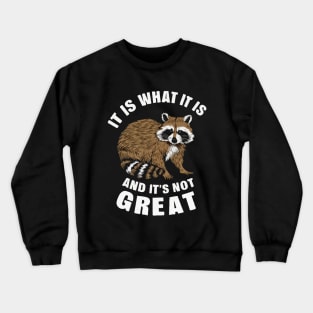 It Is What It Is And It's Not Great, Raccoon Crewneck Sweatshirt